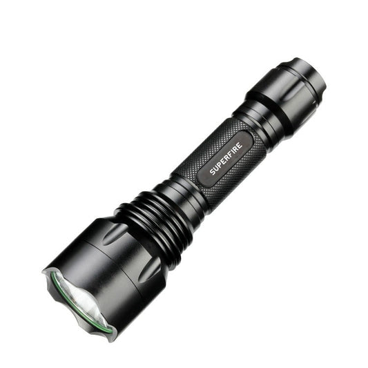 SUPERFIRE T10 Tactical Flashlight: Tactical Alloy, Grip Design, 3 Modes, USB Charging