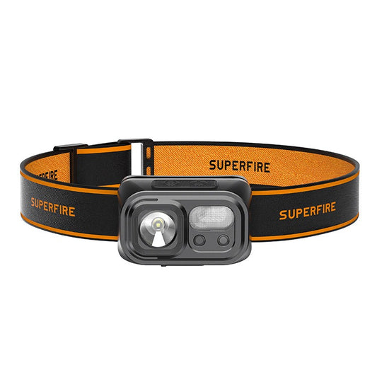 SUPERFIRE HL23 Mini Tipo-C Carga Linterna de cabeza LED portátil Super brillante Linterna de cabeza para acampar Pesca
