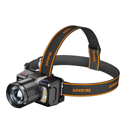 Superfire HL25 Headlamp: Mechanical Zoom, Dual-Use, 8 Modes, 210m Range