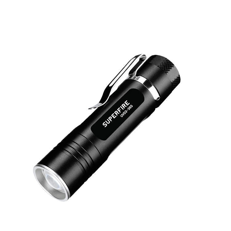 Professional 365NM uv flashlight blacklight UV led torch mini rechargeable for document passport ID cards money detection | SUPERFIRE UV03