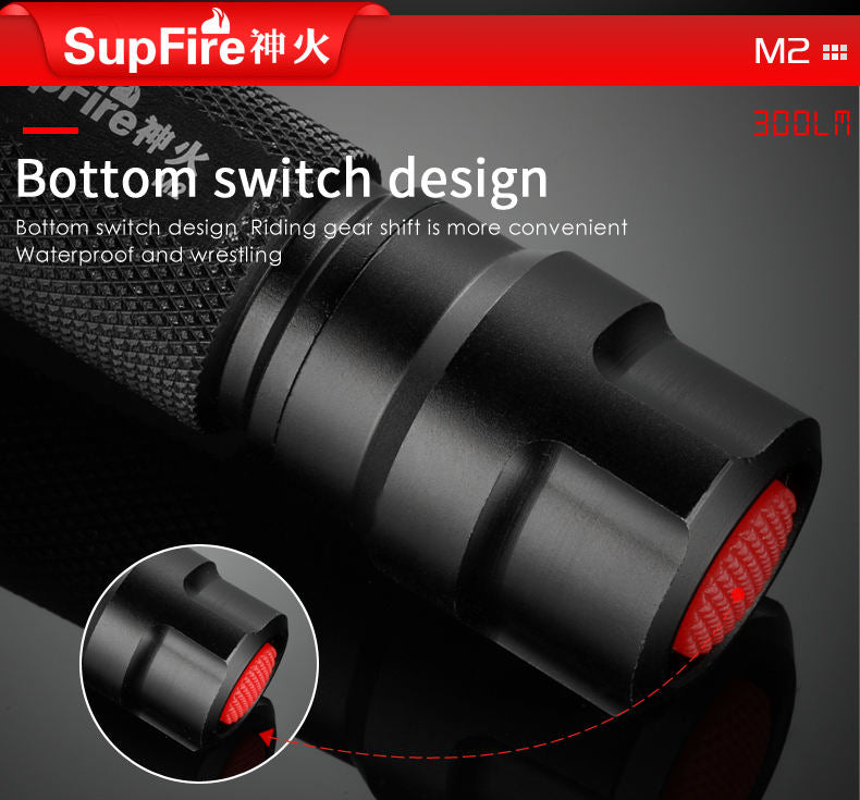 Supfire torch light XPE hunting flashlight rechargeable 18650 battery led torch flashlight flashlights | SUPERFIRE M2