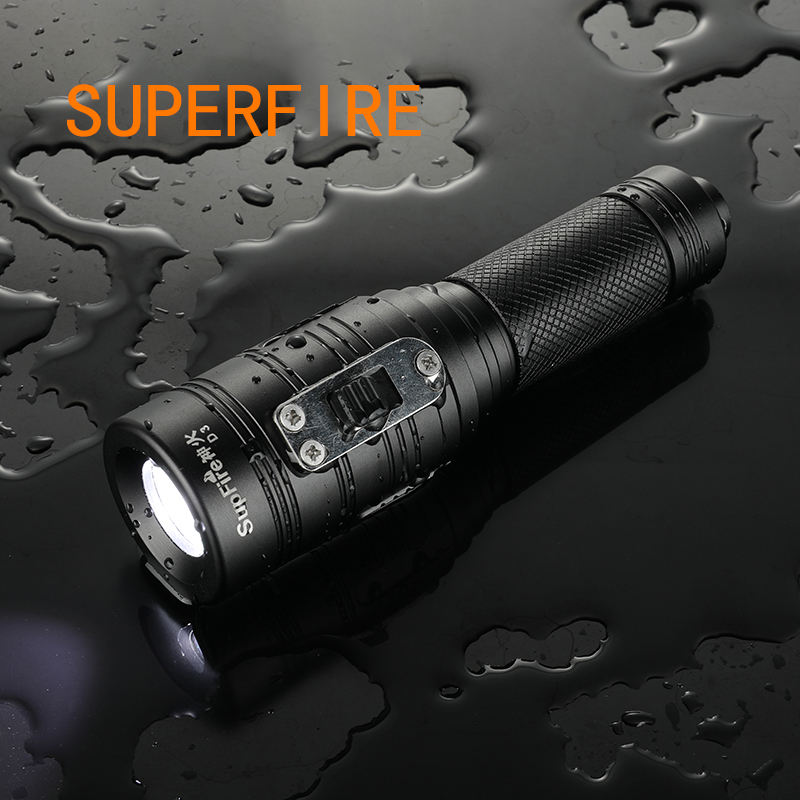 professional diving flashlight underwater waterproof IP68 diving torch led flashlight underwater more than 200m | SUPERFIRE D3