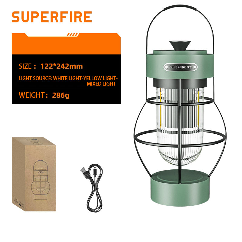 Camping Lantern Lamp Outdoor Mountaineering Camping Portable Lighting Lanterns Battery-powered LED Hang Tent Light | SUPERFIRE T52