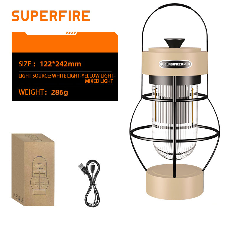 Camping Lantern Lamp Outdoor Mountaineering Camping Portable Lighting Lanterns Battery-powered LED Hang Tent Light | SUPERFIRE T52