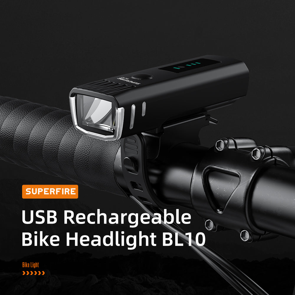 Bike Light Smart Adjust Rainproof USB Rechargeable 1500mAh MTB Front Lamp Headlight Ultralight Bicycle Light | SUPERFIRE BL10