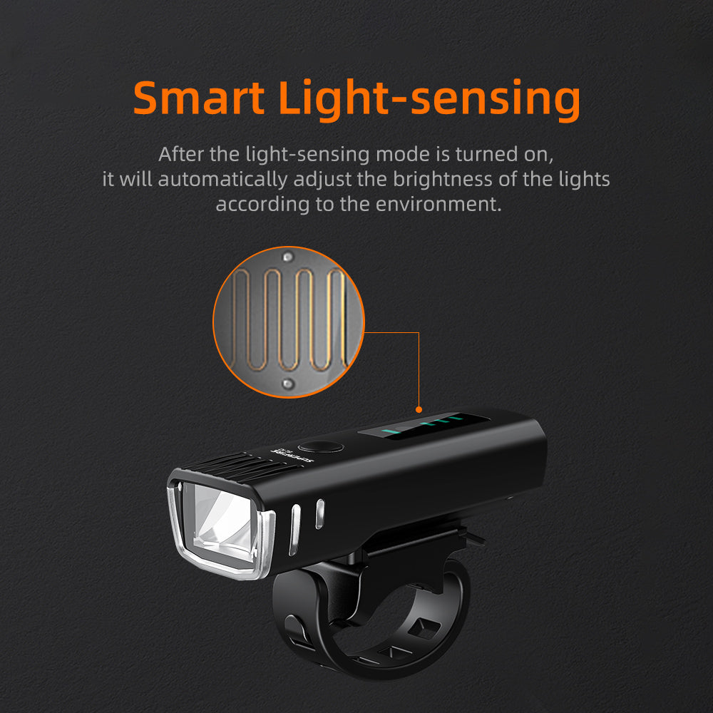 Bike Light Smart Adjust Rainproof USB Rechargeable 1500mAh VTT Avant Lampe Phare Ultralight Bicycle Light | SUPERFEU BL10 