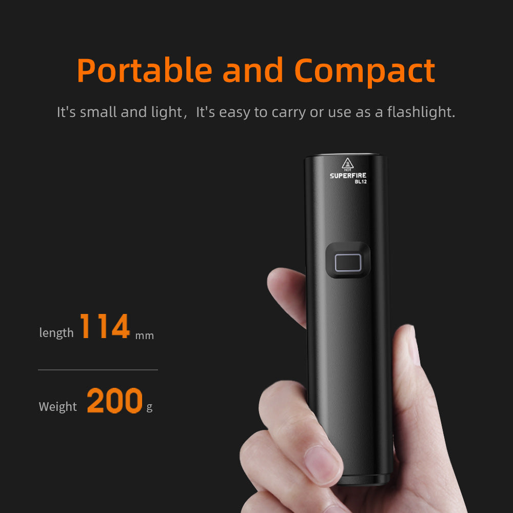 Portable and Compact It's small and light,It's easy to carry or use as a flashlight.