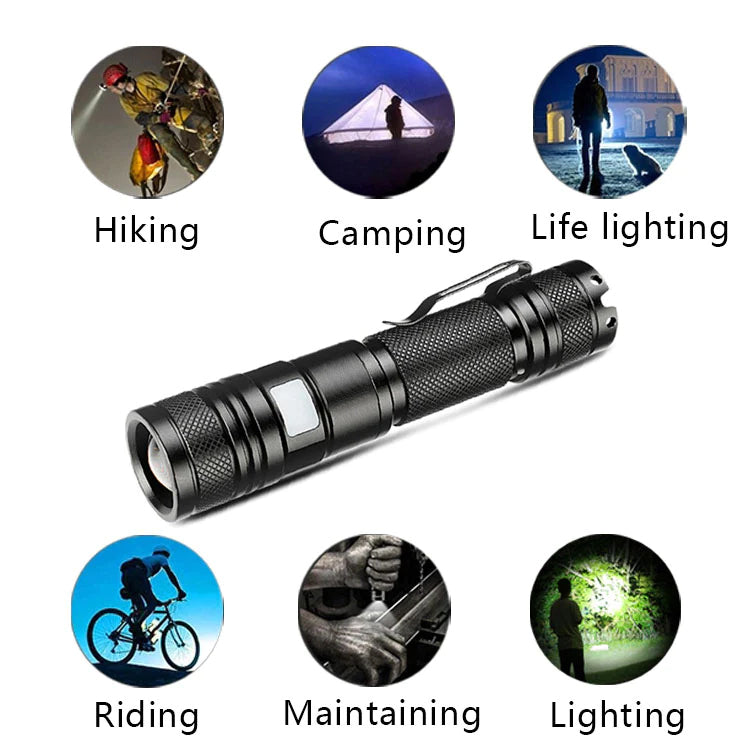15W Ultra Lumineux LED lampe de poche TypeC Charge Zoomable Rechargeable Chasse Camping Pêche Lanterne Étanche Torche | SUPERFIRE A2-S