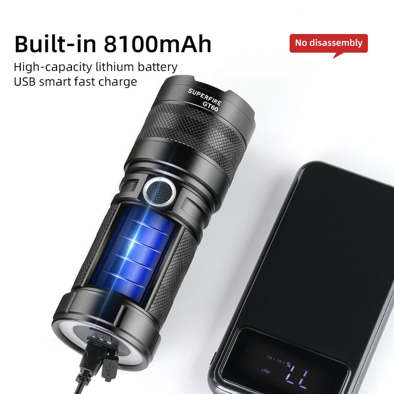 36W Ultra Lumineux Led et Lumière Douce Zoomable Lampe de Poche USB Rechargeable Led Torche pour Camping Chasse Police Militaire | SUPERFIRE GT60