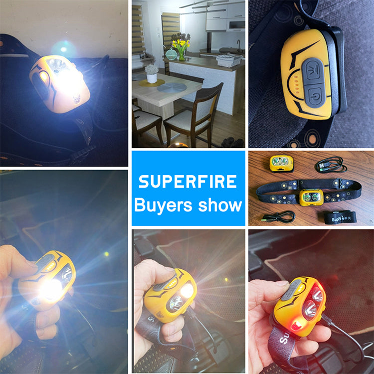 SUPERFIRE HL05-S Powerful LED Yellow/White Light  Headlamp
