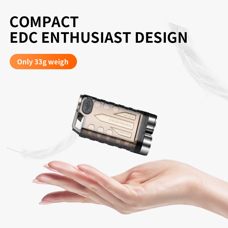 EDC Mini LED Keychain Portable Flashlight USB-C Rechargeable Torch with Magnet UV/Red/Blue Light Pocket Lantern | SUPERFIRE EM01