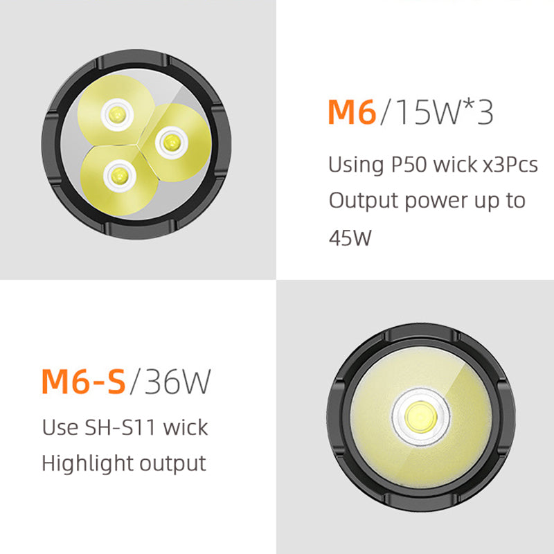 Lampe de poche LED torche ultra lumineuse 45W/36W mèche type-c rechargeable multifonction lanterne utiliser 18650 batterie 4 pièces | SUPERFIRE M6/S