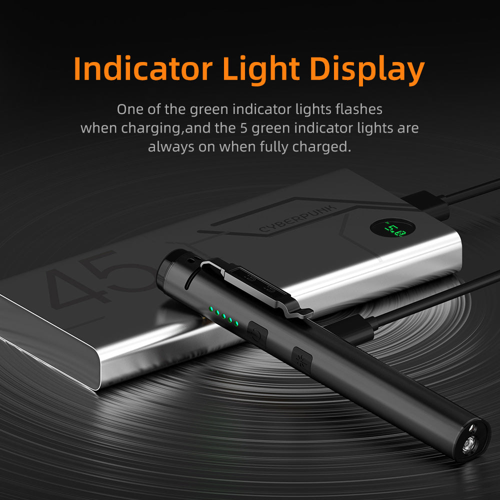 Mini lampe de poche 4 en 1 (UV/LED/COB/ROUGE) Stylo torche avec voyant lumineux Gradation en continu Lanterne multifonction | SUPER FEU J01
