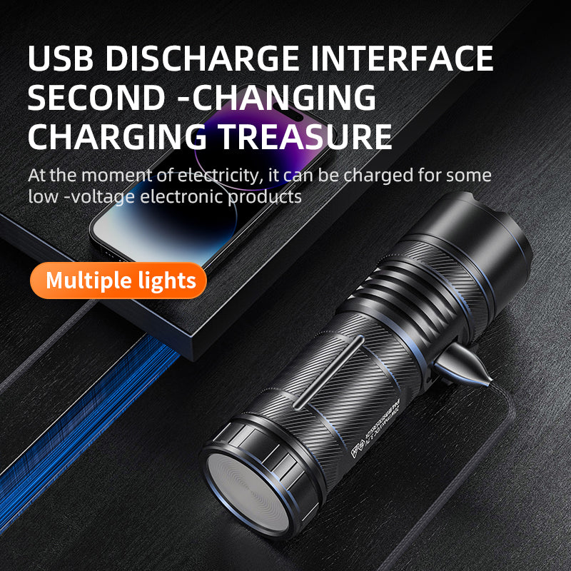 Lampe de poche Zoom à lumière forte haute puissance Type-c Longue portée 800 m Étanche Camping USB Rechargeable Torche | SUPERFEU Y5 