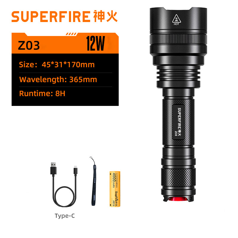 uver  365nm UV Flashlight EDC Torch Ultra Violet Light For Camping Pet