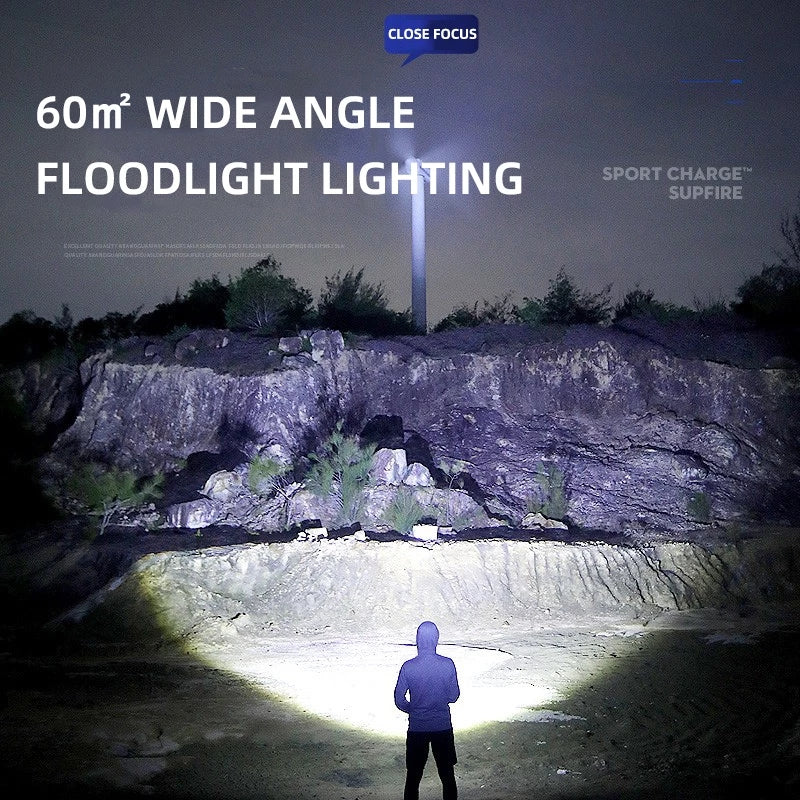 Mini lampe de poche tactique militaire LED lampe de poche rechargeable étanche torche zoomable pour camping pêche chasse | SUPERFIRE X60-T