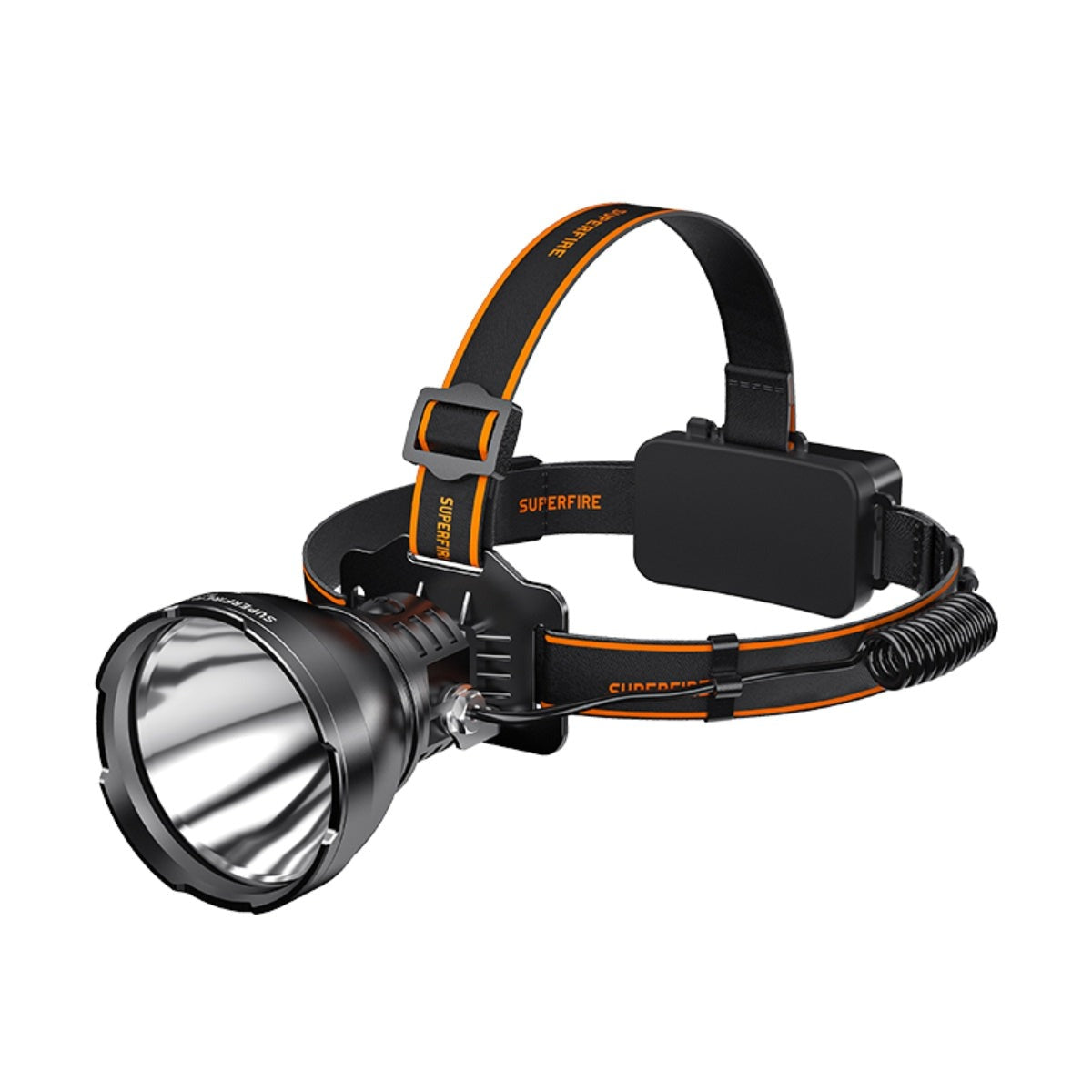 Lampe frontale rechargeable super lumineuse Lampe frontale LED portable Lampe de travail à batterie intégrée Torche de camping de pêche | SUPERFEU HL60 